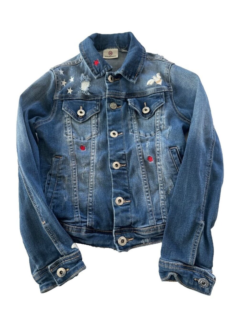 AG  Adriano Goldschmied Girls' LG Big Ella Jacket Stars Bees Distressed